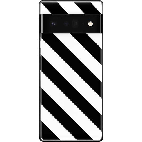 Black and White Geometric Stripes Google Pixel 6 Pro Skin